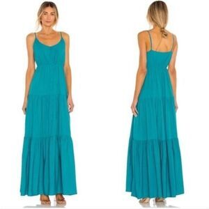 Joie Satin Tiered Maxi Dress with Spaghetti Straps and Pockets Size XS